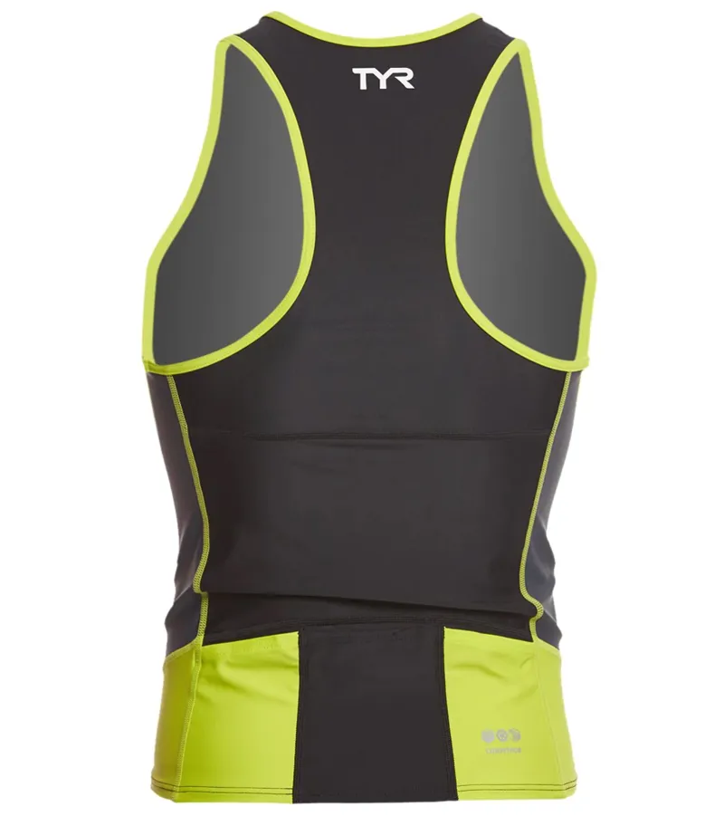 Tyr Men's Competitor Tri Tank Black/Lime-2